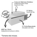 Ver imagem 4 de Conjunto Para Banheiro Armarios Com Cuba Bn1 Branco
