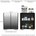 Ver imagem 6 de Aparador Buffet 4 Portas Com Espelho E Pés Quadrados Vegas V3560 Preto/Branco Preto/Branco