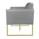 Ver imagem 6 de Kit 01 Namoradeira e 02 Poltronas Marisa Suede Grafite Base Industrial Metálica Dourado D'Rossi