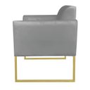 Ver imagem 3 de Kit 01 Namoradeira e 02 Poltronas Marisa Suede Grafite Base Industrial Metálica Dourado D'Rossi