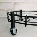 Ver imagem 4 de Suporte Multiuso para Botijão de Gás Vaso de Flor ou Galão de Água Aramado com Rodízios Preto Fosco