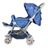 Carrinho de Bebê Passeio Vira Berço Cb:Azul-Claro - 5