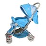 Carrinho de Bebê Passeio Vira Berço Cb:Azul-Claro - 2