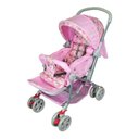 Ver imagem 1 de Carrinho Bebê Rosa Vira Berço Alça Reversível Cb:Rosa