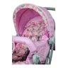 Carrinho Bebê Rosa Vira Berço Alça Reversível Cb:Rosa - 4