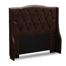 Conjunto Cabeceira Esparta + Calçadeira Munique 1,95 Material Sintético Facto Marrom Escuro - Star C - 3