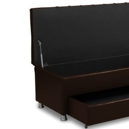 Conjunto Cabeceira Esparta + Calçadeira Munique 1,95 Material Sintético Facto Marrom Escuro - Star C - 8