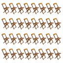 Ver imagem 2 de Kit 8 Jogos de Mesa com 4 Cadeiras de Madeira Dobrável 70x70 Ideal para Bar e Restaurante - Mel