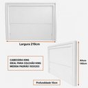 Ver imagem 4 de Cabeceira Estofada Phili Lisa King no Box Madeira Maciça Off White Sallar Home
