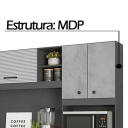 Cozinha Compacta Alecrim 7 Portas 1 Gaveta Nicioli Cor:chumbo/concreto - 3