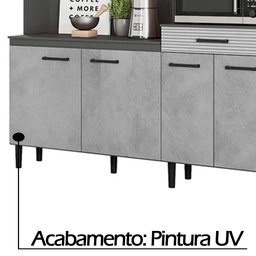 Cozinha Compacta Alecrim 7 Portas 1 Gaveta Nicioli Cor:chumbo/concreto - 4
