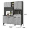 Cozinha Compacta Alecrim 7 Portas 1 Gaveta Nicioli Cor:chumbo/concreto - 7