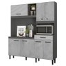 Cozinha Compacta Alecrim 7 Portas 1 Gaveta Nicioli Cor:chumbo/concreto - 1