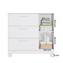 Ver imagem 3 de Cômoda Infantil Jujuba 3 Gavetas MDF Puxador Revestido Branco Loja Doce Lar