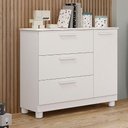 Ver imagem 2 de Cômoda Infantil Jujuba 3 Gavetas MDF Puxador Revestido Branco Loja Doce Lar