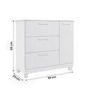 Ver imagem 4 de Cômoda Infantil Jujuba 3 Gavetas MDF Puxador Revestido Branco Loja Doce Lar