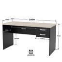 Ver imagem 3 de Conjunto Mesa de Escritório 140x60cm com 2 Gavetas + Cadeira Netflex Ergonômica Premium Reclinável