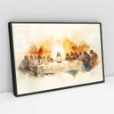 Ver imagem 1 de Quadro Minimalista Santa Ceia Aquarela - 50x70cm:moldura Preta