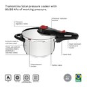 Ver imagem 2 de Panela de Pressão Tramontina Solar em Aço Inox Fundo Triplo com 5 Dispositivos de Segurança 22cm