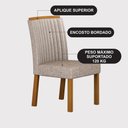 Ver imagem 5 de Conjunto Sala de Jantar Sofia 1,80m Tampo Vidro Off com 6 Cadeiras Jade Cinamomo/Linho Palha