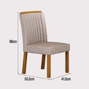 Ver imagem 4 de Conjunto Sala de Jantar Sofia 1,80m Tampo Vidro Off com 6 Cadeiras Jade Cinamomo/Linho Palha
