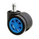 Ver imagem 2 de Kit 5 Rodizios para Cadeira de Silicone Gamer Azul