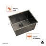 Kit Tanque Aço Inox 304 Manaxos e Tábua de Apoio Manaxos - Preto - 3