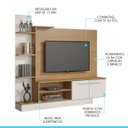 Ver imagem 2 de Painel com Rack Completo para Tv 50 Pol. 165 X 155 Cm Mdp Carvalho 0633 Menu