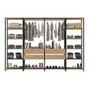 Ver imagem 5 de Guarda Roupas Closet Modulado 205cm 4 Peças com 4 Gavetas e Cabideiros Multimóveis Mp4321 Preto