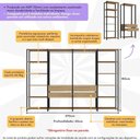 Ver imagem 3 de Guarda Roupas Closet Modulado 205cm 4 Peças com 4 Gavetas e Cabideiros Multimóveis Mp4321 Preto