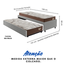 Ver imagem 3 de Bicama Box Solteiro Courino Linho 88x188 com Dois Colchões Relax Adorabile Molas Ensacadas Eco