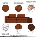 Ver imagem 3 de Sofá Ilha com Encosto e Almofadas Móveis Olimpo 265cm Modulado Linho/PU Terracota/Marrom G45 - Gran