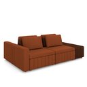 Ver imagem 2 de Sofá Ilha com Encosto e Almofadas Móveis Olimpo 265cm Modulado Linho/PU Terracota/Marrom G45 - Gran