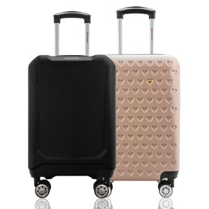 Kit Duas Malas De Bordo Rígidas 360º - Gladiador A6C1 Tamanho: Único;Cor: Preto e Rose Gold;Gênero: 