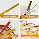 Ver imagem 4 de Fita Metalizada Auto Colante Pvc 11mm P Decoração de Móveis e Paredes Dourado 5m