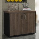 Ver imagem 2 de Balcão para Escritório 90cm 2 Portas Corp A06 Charuto/preto - Mpozenato