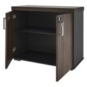 Ver mais imagens de Balcão para Escritório 90cm 2 Portas Corp A06 Charuto/preto - Mpozenato
