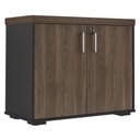 Ver imagem 1 de Balcão para Escritório 90cm 2 Portas Corp A06 Charuto/preto - Mpozenato