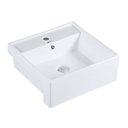 Ver imagem 1 de Cuba Cerâmica Lavabo Banheiro Em Louça Semi-encaixe Branca Tubrax