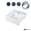 Ver imagem 2 de Cuba Cerâmica Lavabo Banheiro Em Louça Semi-encaixe Branca Tubrax