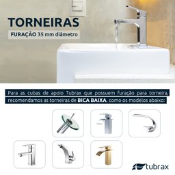 Cuba Cerâmica Lavabo Banheiro Em Louça Semi-encaixe Branca Tubrax - 7