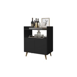 Buffet Aparador Retro Sala Cozinha Suíça 2 Portas:Black - 1