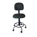 Ver imagem 1 de Cadeira Secretaria com Regulagem de Altura - Base de Ferro - Rodízio e Apoio de Pé Tecido Cinza