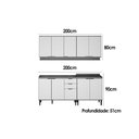 Ver imagem 2 de Kit de Cozinha Completa 4 Peças Alpha (2aéreos+2balcões) C4p175 Branco - Carraro