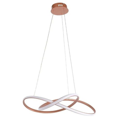 Lustre Pendente Vornado Cobre Led 3000k 36w P/ Sala Luxo