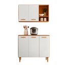 Ver imagem 1 de Kit Cozinha Compacta Susi 5 Portas Multiuso Armário Aéreo Balcão com Nicho Design Moderno:freijo/off