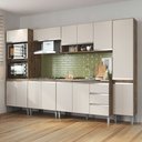 Ver imagem 1 de Armário de Cozinha Thalia 13 Portas 3 Gavetas Itauba/off White - Pnr Móveis