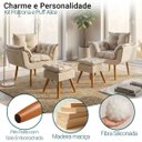 Ver imagem 2 de Kit 2 Poltronas Decorativa e 2 Puffs para Sala Recepção Manicure Consultório Quarto Tecido Suede