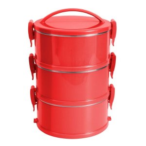 Marmita Termoprática Vermelha Conjunto 3 Unidades