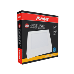 Painel Led Sobrepor Avant Pop 12W 3000k Quadrado 17cm Bivolt - 4